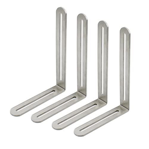 4 Pcs Adjustable L-Shape Corner Brace, Ulifestar Heavy Duty Thicken Stainless Steel Joint Right Angle Brackets L Slotted Support Shelf Bracket For Pc Case,Fixing Furniture-120X165X3Mm/4.72X6.5X0.12'' #TOP22
