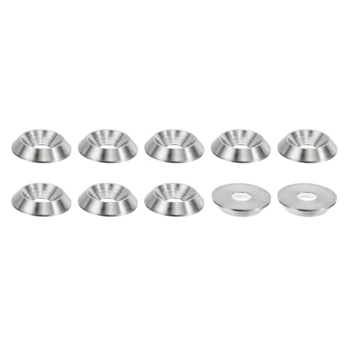 PATIKIL M5 Finish Countersunk Washer, 10pcs 16mm Dia. 3.5mm Tall Solid 304 Stainless Steel CNC Finish Cup Washer Screw Head Gasket for Industrial Construction