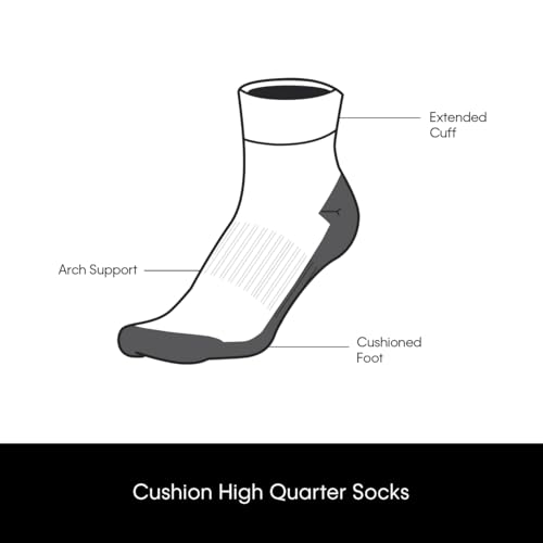 Calvin Klein Women's High Quarter Socks - 6 Pack Terry Cushion Breathable Athletic Crew Socks for Women (Shoe Size: 4-10)3
