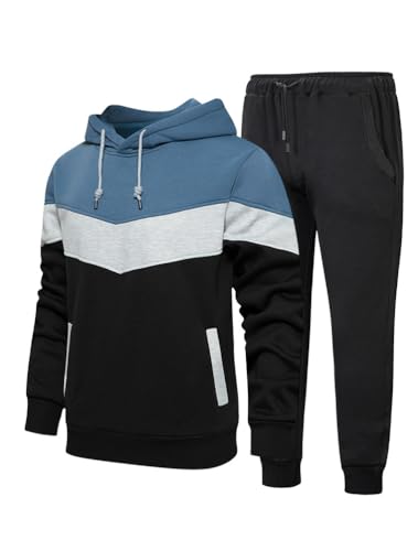 Lavnis Men's Tracksuits Sweatsuits for Men Hoodie Athletic Track Suits 2 Piece Set Casual Hooded Outfits