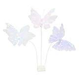47.2 '' Large LED Butterfly Light, Butterfly Lights Pink Purple White, Artificial Butterfly Decor with Base& LED Lights for Wedding Outdoor Photography Props Bedroom Birthday Party