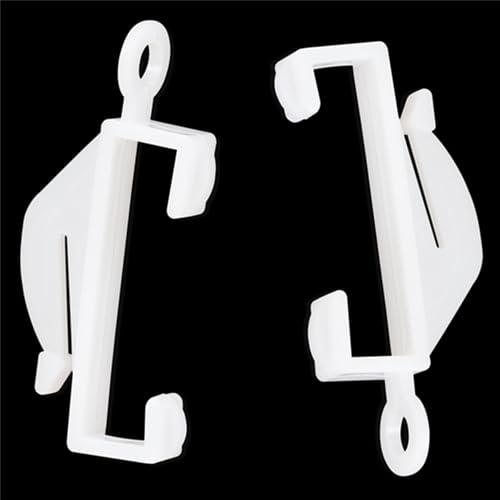 White Plastic Curtain Track Glider Hook for Hanging Window Curtain(50 Pack)