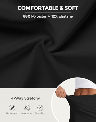 Image of M MOTEEPI 14 inch Scalloped Hem Skorts for Women with Pockets High Waisted Tennis Golf Athletic Skirt with Shorts 2026