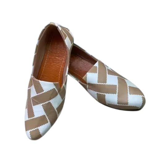 Punjabi Jutti for Men, Geometric Printed Loafers, Ethnic Slip-On Mojari Shoes-image-31