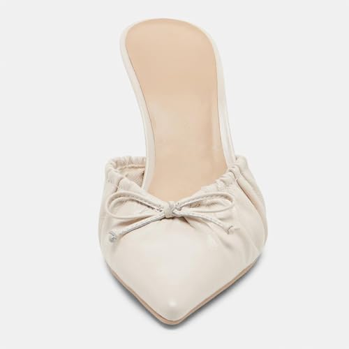 Kitten Heels for Women Bow Pointed Toe Heel Dressy Slip on Mules Trendy Sexy Stiletto Pumps Shoes3