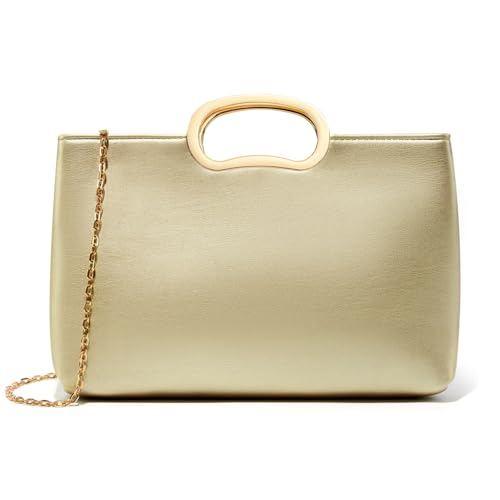 Image of DETARA Clutch Purses for Women Cut Out Handle Clutch PU Leather Evening Bag Elegant Purse for Women Formal Wedding Party