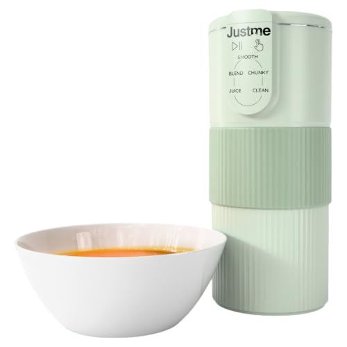 JustMe Soup Maker and Smoothie Blender Self Cleaning Single Serve 300ml Lightweight - Sage Green
