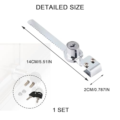 Glastürschloss, Terrarium Schloss mit Schlüssel Gleich,Schiebeblatt Sägeschloss, Vivarium Vitrinenschloss,Schiebetür Schloss, Ratschenschloss,Zahnstangenschloss, Scheibenschloss