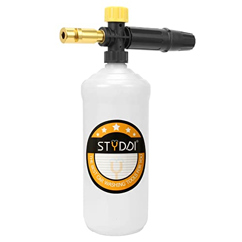 STYDDI Lanza de espuma de nieve para lavadora a presión Karcher, pistola de espuma ajustable de 1 litro de capacidad, compatible con lavadora a presión doméstica Karcher K1, K2, K3, K4, K5, K6, K7