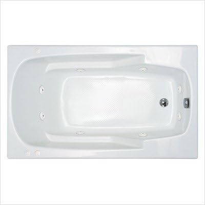 Anguilla 32 x 60 x 23" Rectangular Whirlpool Jetted Bathtub Color/Trim / Tile Flange / Front Skirt / Drain: Biscuit / Polished Chrome / No / No / Left