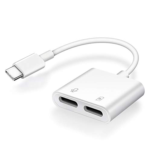 Black Friday - 80% OFF Runlink USB C Adapter with Type C Headphone Port and USB C Power Delivery Port, Dual USB C Dongle for Pixel 3/3XL, Huawei Mate 20 Pro, iPad Pro 2018 and More-White