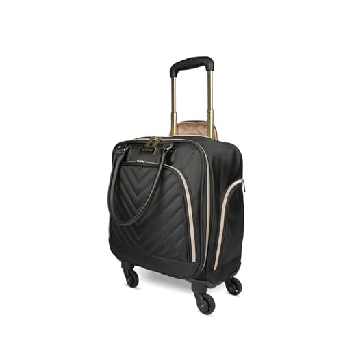 Kenneth Cole Reaction Women's Chelsea Luggage Chevron Softside 8-Wheel Spinner Expandable Suitcase, Black, 4 Underseater