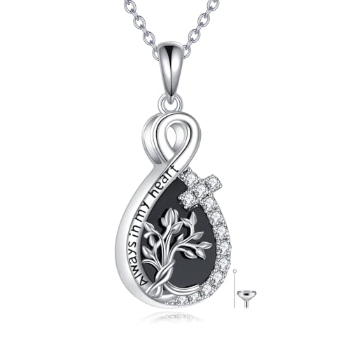 タイガーライダー 犬 ペット骨壺ネックレス 灰用 スターリングシルバー ダブルパウプリント/十字架/女の子/インフィニティ/猫/ひまわりのメモリアルアッシュ形見 火葬ジュエリー 女性/ペット愛好家へのギフト, extra lage, スターリングシルバー,