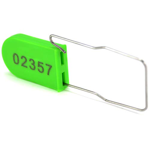 Image of Plastic Wire Padlocks Numbered Security Seal Plastic Padlock Electric Meter Seals Disposable Anti-Tamper Locks (Green, 100 PCS)