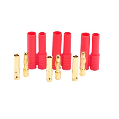 Conector de banana Amass 4.0mm con funda aislante compatible con motores RC 3