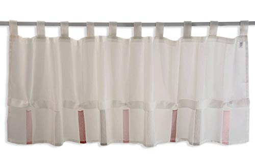 Design Schlaufen Scheibengardine rosé Taupe 2276 | Maße der Kurzgardine HxB 45x150cm | raffinierte Abnäher als Blickfang Cover