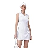 Dmwhsy Damen-Tenniskleid Polo-Golfkleider mit Shorts Sportliche Trainingsoutfits mit Taschen für Workouts