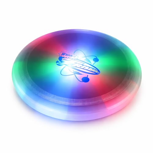 Wham O LED Frisbee Flying Disc with Multicolor Lights Outdoor Toy for Day and Night Play Durable Lightweight Disc for Garden Beach Games Kids and Adults