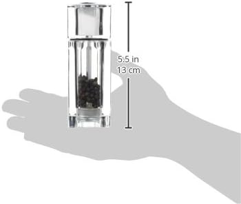 Cole & Mason H33506P Cube Combi Clear Salt Shaker and Pepper Mill | Precision+ | Acrylic | 145 mm | Duo Mill | Includes 1 x Salt Shaker/Pepper Grinder | Lifetime Mechanism Guarantee