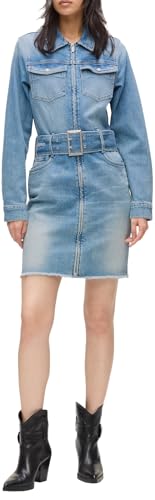 KARL LAGERFELD JEANS Belted Denim Dress Visual Washed Blue M