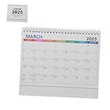 FUNOMOCYA Kleiner Tischkalender mit Stehfunktion Monatsübersicht Januar bis Dezember Täglicher...