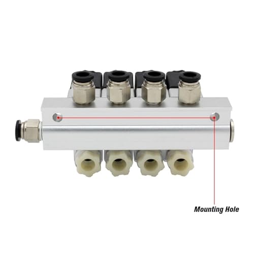 Électrovanne normalement fermée 2V025-06 DC24V avec raccords de 4mm pour distributeur bloc 10F - 5