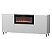 Produktbild Mirjan24 Kommode Fusbo 180 mit Elektrischem Kamin, Mehrzweckschrank mit 2 Türen, Realistische LED-Flamme, Anrichte, Highboard, Sideboard, Kristallherd, Esszimmer (Weiß)