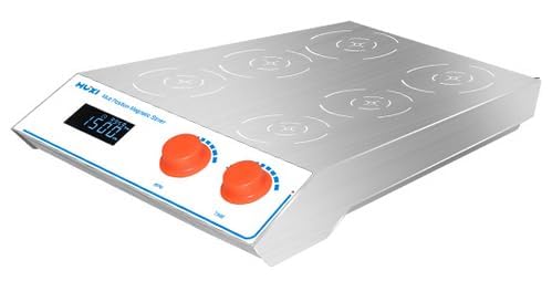 Multi Position Magnetic Stirrer 6 Position Magnetic Stirrer Mixer Lab Stirrer with 6 Mixing Points Speed Range 200 to 1800rpm Mixing Capacity 1000ml*6 LCD Display Synchronous Operation Mode