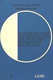 Untersuchungen zur Bezeichnung der Sprechaktreferenz im Englischen (Forum Linguisticum, Band 8) - Herausgeber: Christoph Gutknecht 