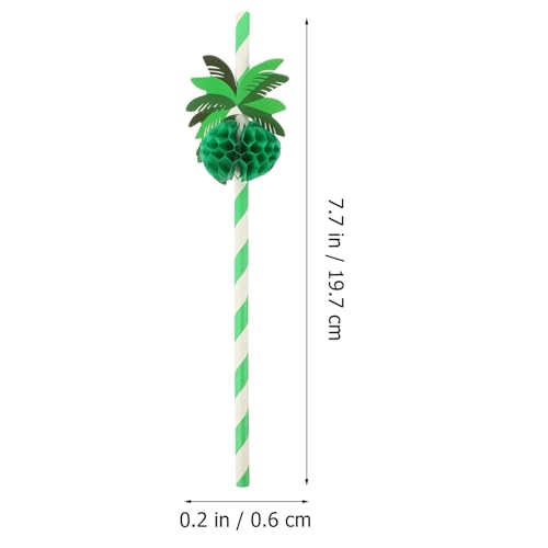 50 pitillos de papel para fiesta hawaiana miniatura 2