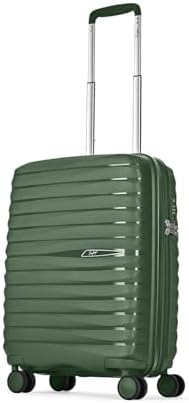 Skybags Float Max 55 Cms Small Cabin Polypropylene Hardshell Sided Luggage/Suitcase/Inline Expandable Trolley Bag- Green