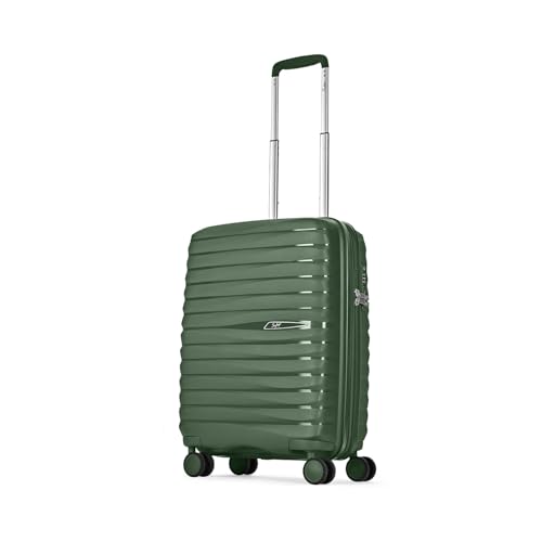 Skybags Float Max 55 Cms Small Cabin Polypropylene Hardshell Sided Luggage/Suitcase/Inline Expandable Trolley Bag- Green