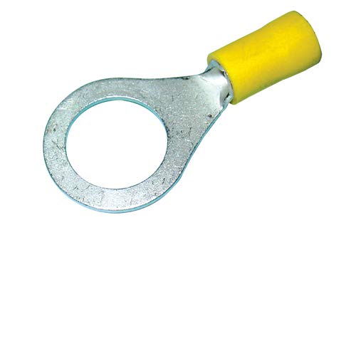 Ring Terminal Vinyl Insulated 1/2” Yellow 12-10 Gauge - 50PK