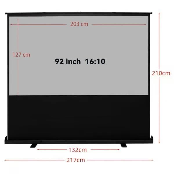 Pantalla portátil de proyección para piso, 92 pulgadas miniatura 2