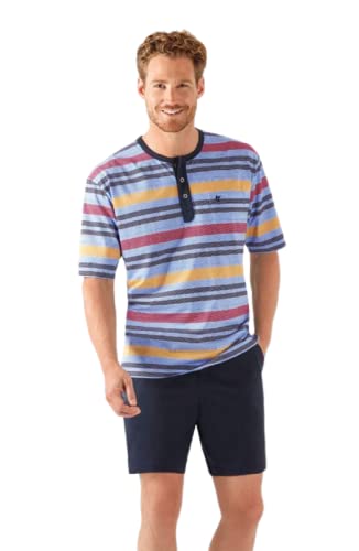 hajo Herren Schlafanzug kurz Klima-Komfort, Farbe:himmelblau, Größe:58 Cover