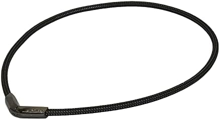 Phiten X50 Titanium V-Edge Necklace - Durable Polyester and Metallic Woven Rope, Permeated with Premium Aqua-Titanium and Micro-Titanium Spheres for Sports, Gym, Athletics with Easy Clip On V-Shaped Front Clasp for Men and Women, 20 inch