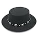 Men’s and Women’s Fashion Fedora Hat Pork Pie Boater Cap Flat Top Bowler Jazz Cap with Black Belt