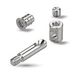 EVOTRADE Ferramenta Completa per Montaggio Mobili - Kit Completo di Giunzione e Assemblaggio con Barilotto Ø10, Grano M6, Bussola M6, Tirante L35mm - Kit 200 Pezzi Totali (50 per Componente)