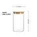 Ellenge Glass Food Storage Jars Containers, High Borosilicate Glass Cookies Jars with Airtight Bamboo Lid Set of 3, Kitchen Canisters for Coffee, Flour, Sugar, Candy, Cookie-750ML/25.36Fl.oz