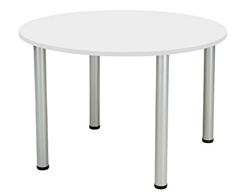 Office Hippo Circular Office Table, Sturdy & Robust Round Table Desk, Circular Work Table For Home Office, Ideal For Canteen, Boardroom or Meeting Room, Versatile Desk Table - White