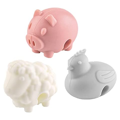 FGYZYP 3Pcs Cartoon Silicone Pot Lid Lifters, Cute Animal Heat Resistant Pot Lid Rack Holder Clips, Spill- Proof Steam Vent Stand for Soup Pots Saucepan Home Kitchen Tool Accessories (Random Color) Cover