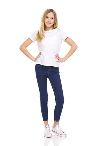 Image of Pink Angel Girls' 8-Pack Cotton T-Shirts - Crew Neck Short Sleeve Tees, Solid Color Multipack, Sizes 4-16