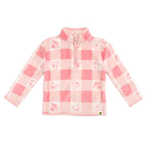 John Deere Farm Animals Girls Half Zip Woobie Sweatshirt Toddler Sizes (2T - 4T)
