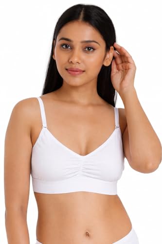 Image of Women's Non-Padded Cotton Bra with Sports Look | Soft Stretchable Everyday Bra | Wire-Free Comfortable Innerwear