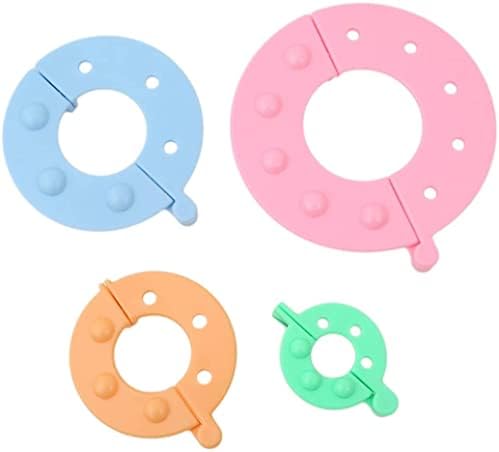 U-K 4 Pairs/ set Pom-Pom Maker, 4 Different Sizes Pompom Maker Fluff Ball Weaver Needle Craft DIY Wool Knitting Craft Knitting Wool Tool Kit Durable and Practical