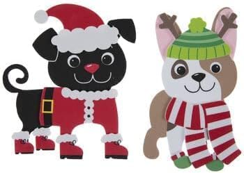 Kit de manualidades de espuma para disfraz de perro de invierno de Navidad, manualidades para el aula, hace 24