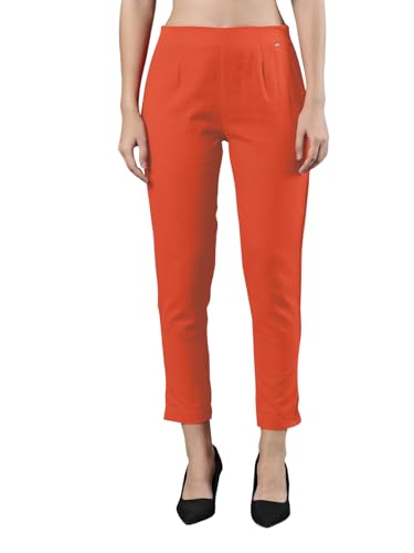 Image of Femmora Comfortable Fit Solid Straight Pant, Breathable Cotton Fabric with Side Zip Button Closure, for Women, Pack of 1