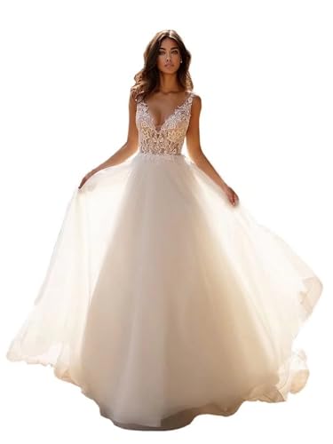 Long Sleeves Wedding Dresses for Bride 2025 Boho Beach A-Line Appliques Lace Bridal Ball Gowns with Train product thumbnail 17