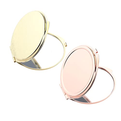 Miroir portable double pliage or 6x6 cm compact pour fêtes et maison - 7