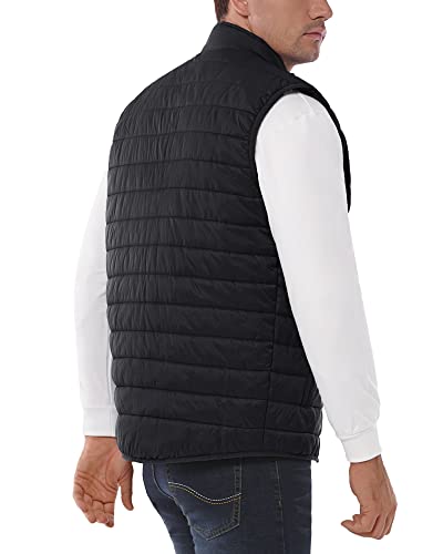33,000ft Men's Lightweight Gilet, Packable Quilted Puffer Padded Vest Outerwear, Body Warmer Windproof Sleeveless Jacket for Golf Running Hiking Horse Riding